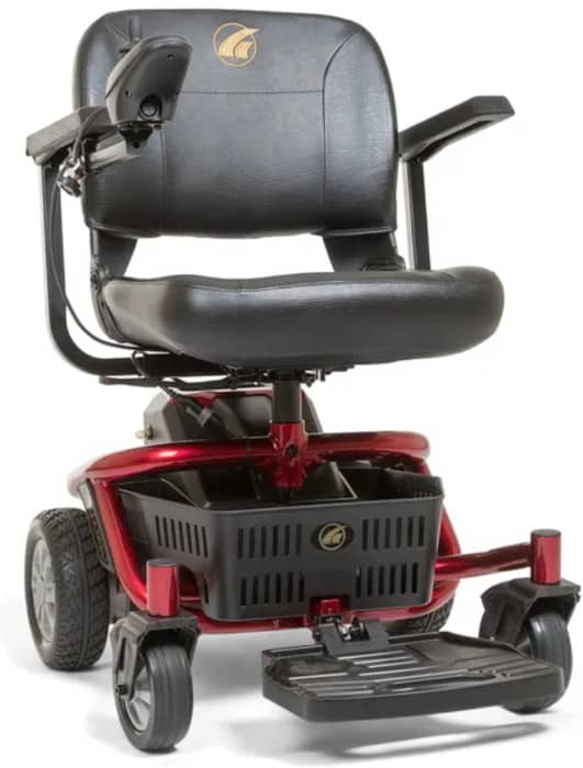 Displayed is the literrider envy protable power chair