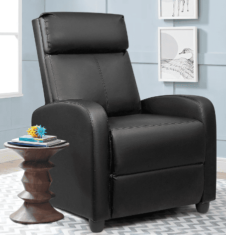 Displays the recliner massage chair by Latitude Run