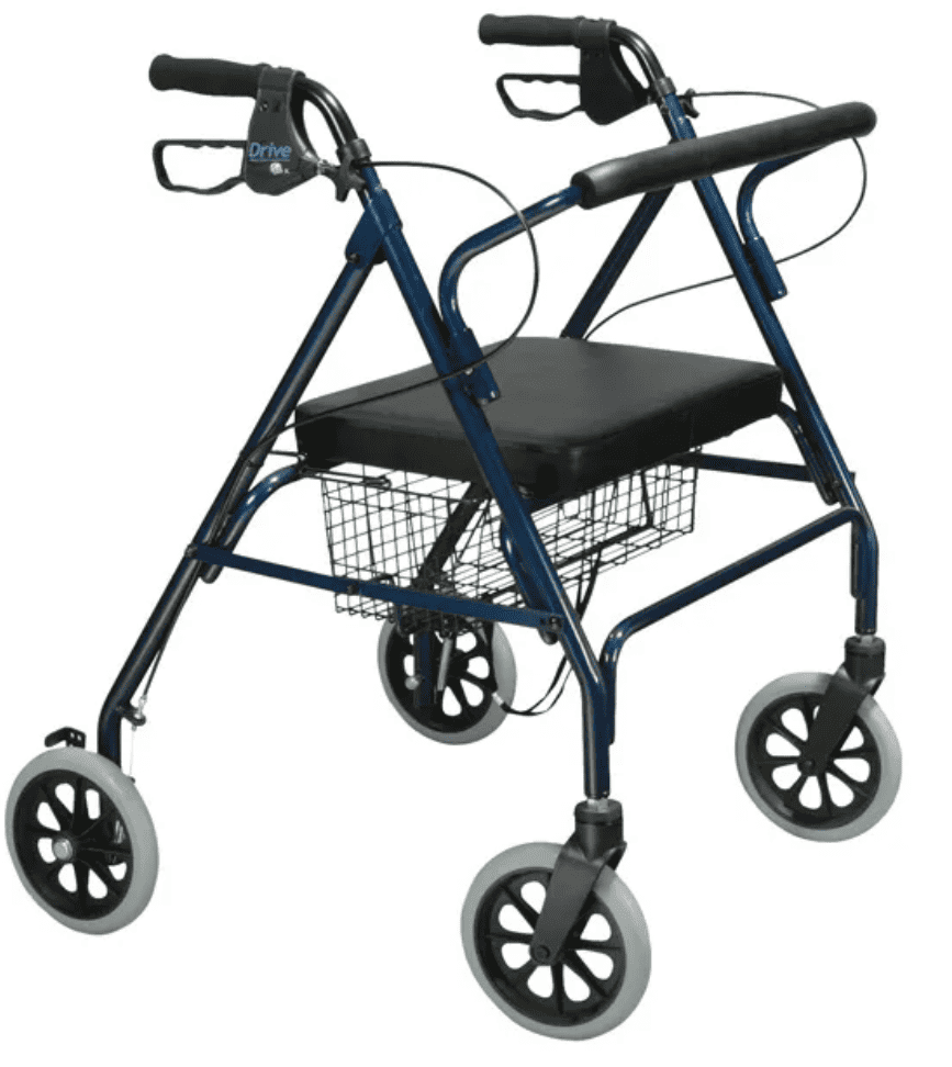 Shown is the drive medical rollator. Amongst heavy duty options, this is the best rollator walker with seat