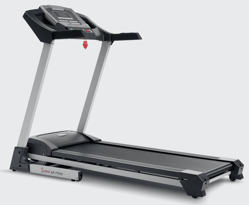 Displayed is the sunnyHealthFitness incline treadmill